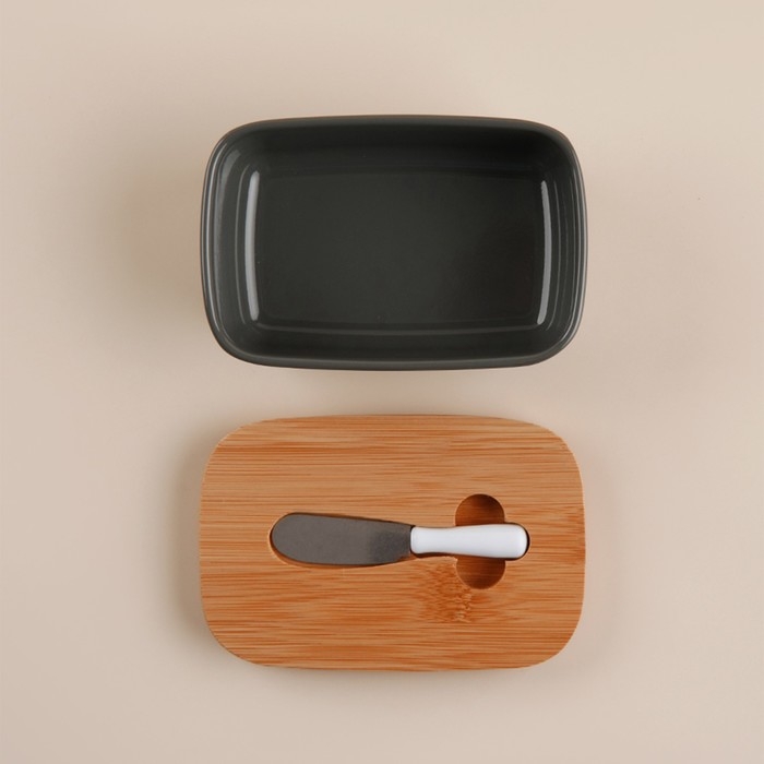 Маслёнка SL Home «Каса Перфекто», с ножом для масла, бамбуковая крышка, 15×10×5,5 см Маслёнка SL Home «Каса Перфекто», с ножом для масла, бамбуковая крышка, 15×10×5,5 см