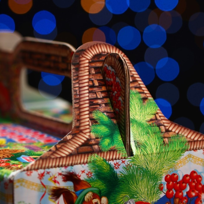 Новый год. Подарочная коробка Новый год. Подарочная коробка "Лукошко" 28 x 15,1 x 20,8 см.