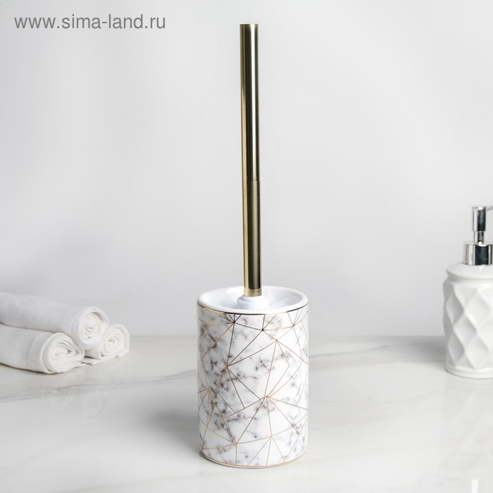 Ёршик для унитаза с подставкой «Лили», 9,5×9,5×37 см, цвет белый Ёршик для унитаза с подставкой «Лили», 9,5×9,5×37 см, цвет белый