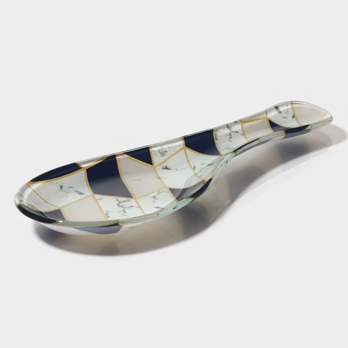 Подставка стеклянная под ложку Доляна «Розовый мрамор», 23,5×8,3×1,5 см Подставка стеклянная под ложку Доляна «Розовый мрамор», 23,5×8,3×1,5 см