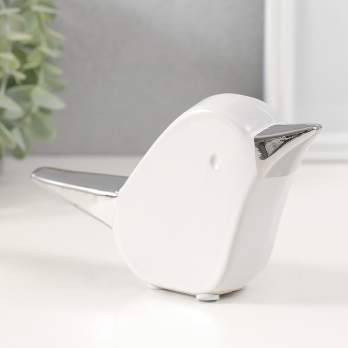 Сувенир керамика Сувенир керамика "Птица" белый с серебром 15,5х3,3х9 см