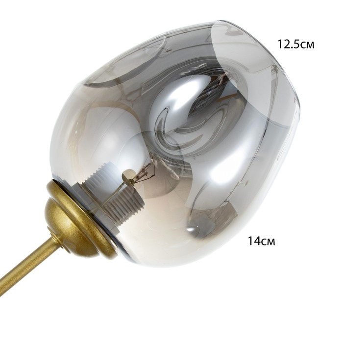 Люстра Люстра "Мурано" 12хЕ27 60Вт золото дымчатый 105х105х35см BayerLux