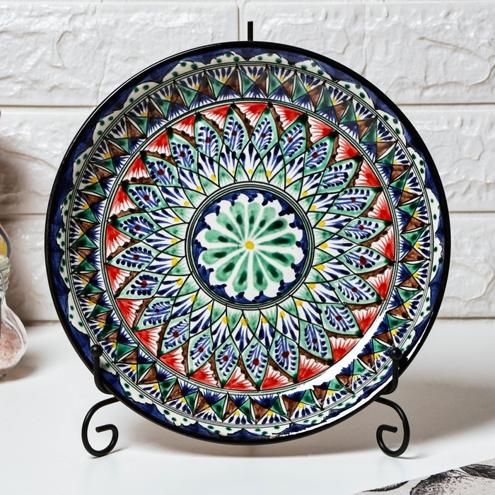 Ляган Риштанская Керамика  Ляган Риштанская Керамика "Узоры", 25 см, синий