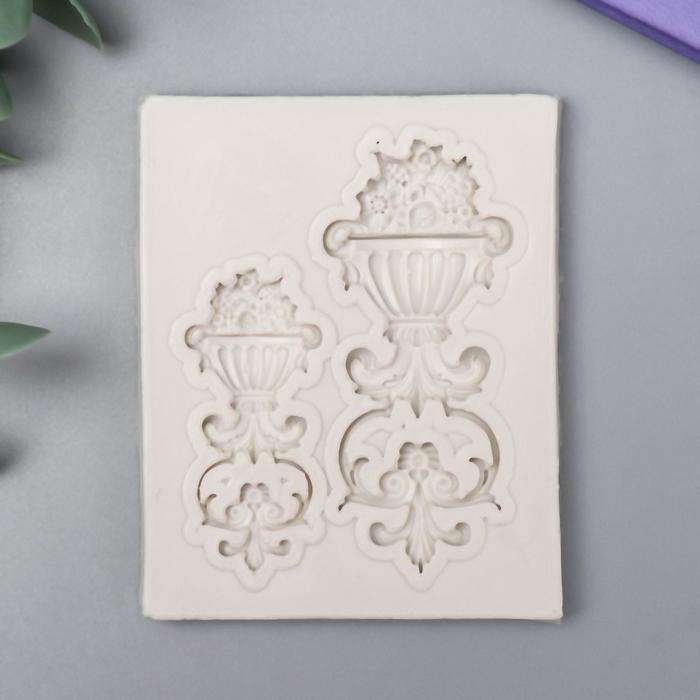 Молд силикон Молд силикон "Клумбы с цветами" 2 предмета 0,7х7,6х6,1 см