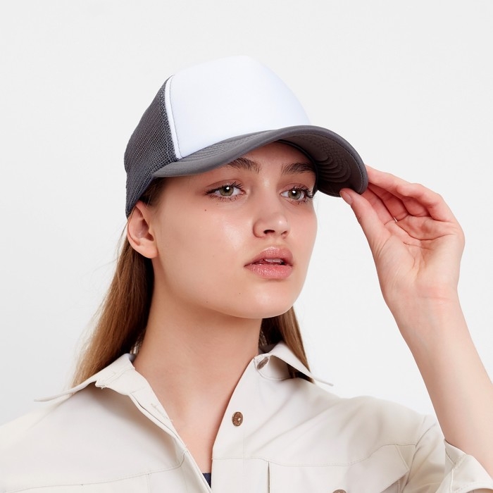 Бейсболка женская с сеткой MINAKU, цвет серый, размер 56-58 Бейсболка женская с сеткой MINAKU, цвет серый, размер 56-58