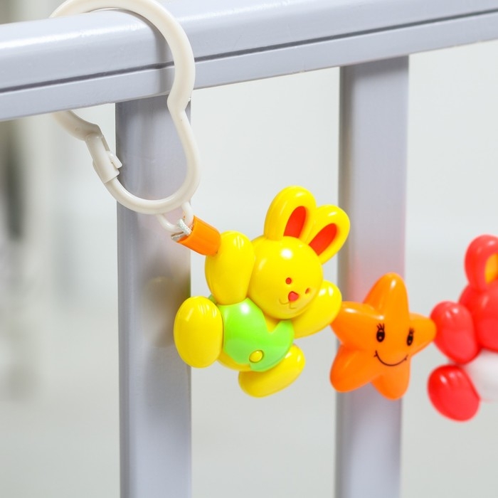Растяжка на коляску/кроватку «Зайчики», 3 игрушки, Крошка Я Растяжка на коляску/кроватку «Зайчики», 3 игрушки, Крошка Я