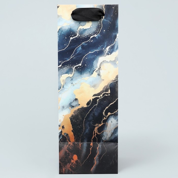 Пакет подарочный под бутылку, упаковка, «Мрамор», 9 х 25 х 8.9 см Пакет подарочный под бутылку, упаковка, «Мрамор», 9 х 25 х 8.9 см