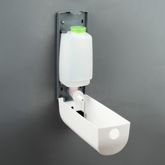 Диспенсер для антисептика/жидкого мыла механический 370 мл, пластик, цвет белый Диспенсер для антисептика/жидкого мыла механический 370 мл, пластик, цвет белый