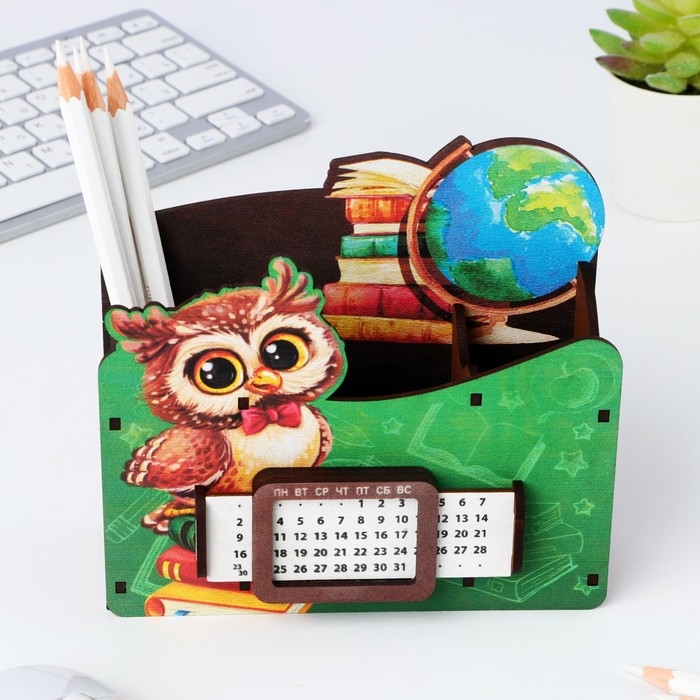 Органайзер для канцелярии с вечным календарём «Сова» Органайзер для канцелярии с вечным календарём «Сова»