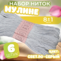 Набор ниток мулине №3064, 8 ± 1 м, 6 шт, цвет светло-серый