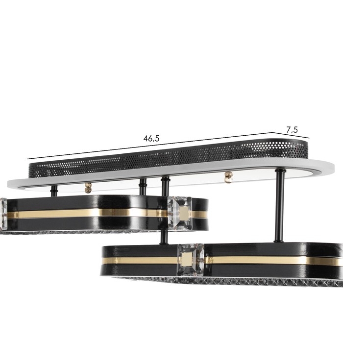 Люстра с ПДУ Люстра с ПДУ "Тильда" 2хLED 88Вт 3000-6000К RGB черный золотой 60х35х16см