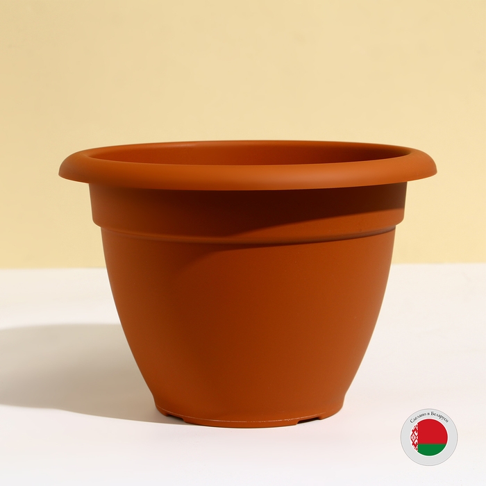 Горшок для цветов, d = 35 см, 12 л, пластик, коричневый Горшок для цветов, d = 35 см, 12 л, пластик, коричневый