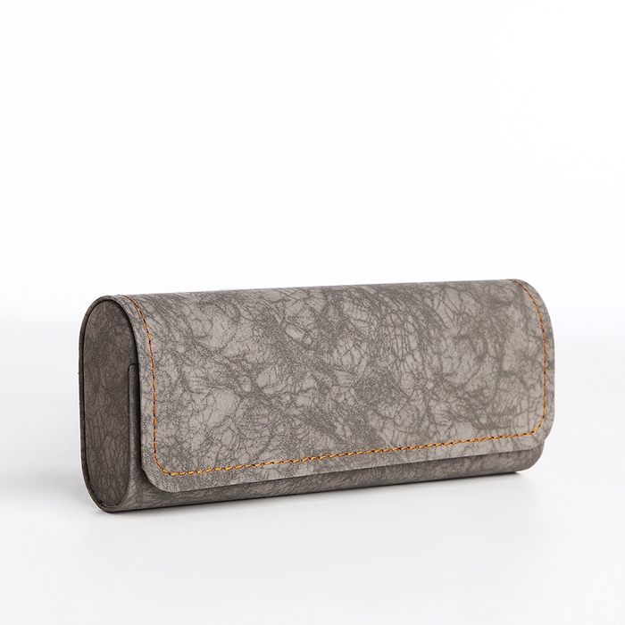 Футляр для очков на хлопушке, длина 16 см, цвет серый Футляр для очков на хлопушке, длина 16 см, цвет серый