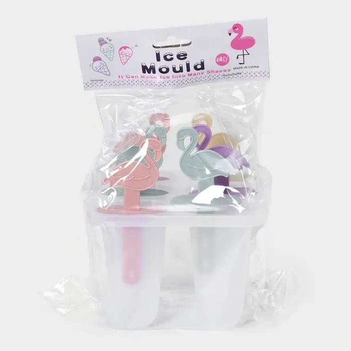 Форма для мороженого &laquo;Фламинго&raquo;, 12.5&times;11.5&times;14.5 см, 6 ячеек, пластик, прозрачная