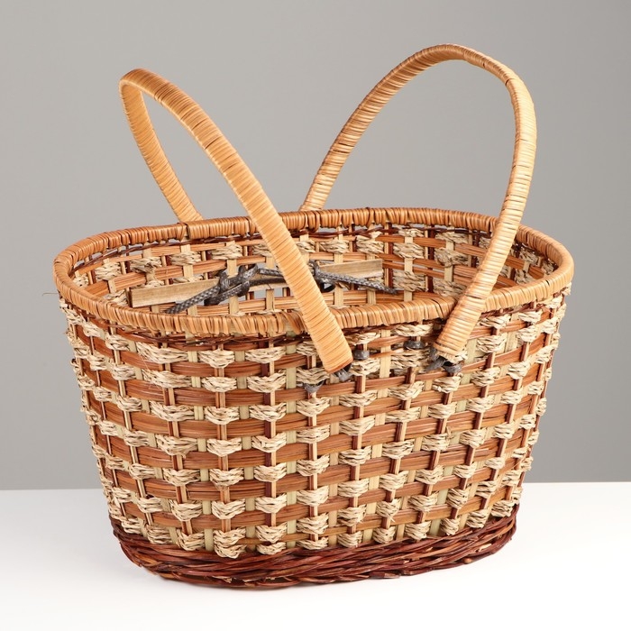 Корзина плетеная  Корзина плетеная "Пикник", без крышки, 40х29х24/43 см