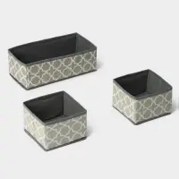 Набор коробов для хранения &laquo;Гранж&raquo;, 3 шт., 28.5&times;14.5&times;10 см, 14.5&times;14.5&times;10 см, серый