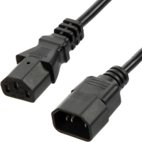 Кабель питания C13(F)-C14, 10А, 0,75мм2, 1.8м, чер (OPC002)