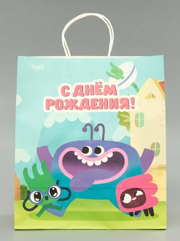 Пакет подарочный &laquo;Ум и Хрум&raquo;, 28&times;32&times;15 см, крафт