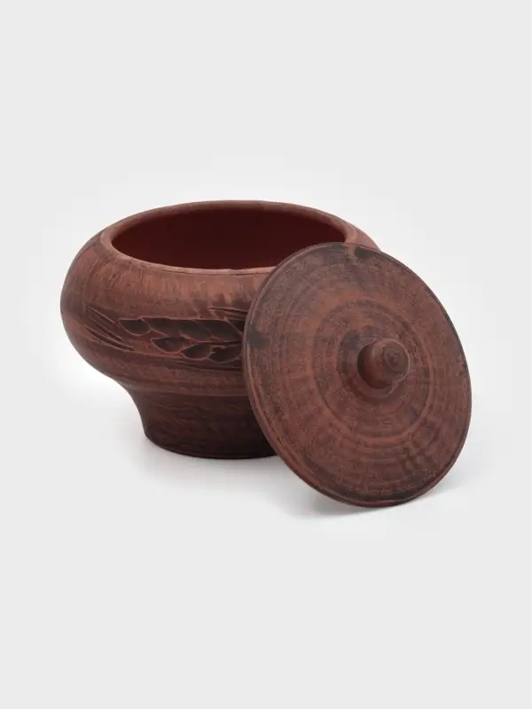 Горшок для жаркого &laquo;Колос&raquo;, 600 мл, 13&times;14 см, красная глина