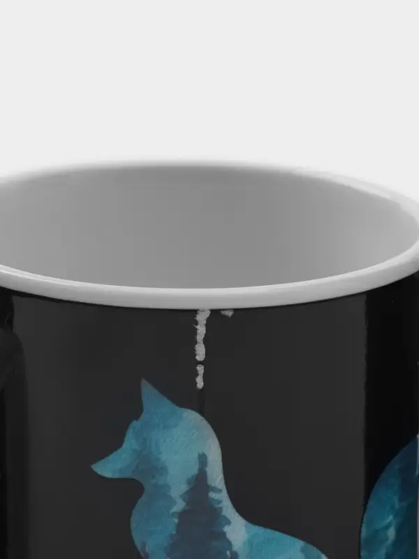 Кружка - хамелеон Доляна &laquo;Таинственная лиса&raquo;, 350 мл, керамика, небольшие дефекты