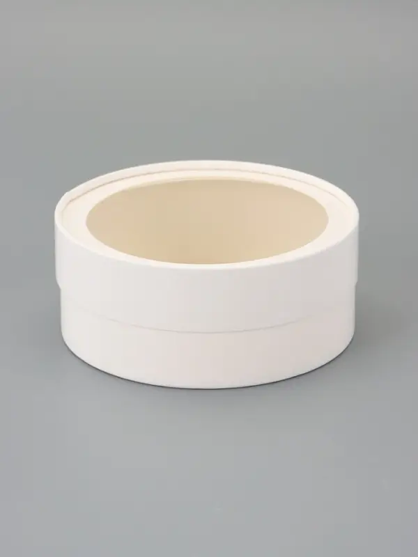 Набор подарочных коробок 3 в 1 круглые с окном, завальцованные, белые, 20&times;18&times;15 см