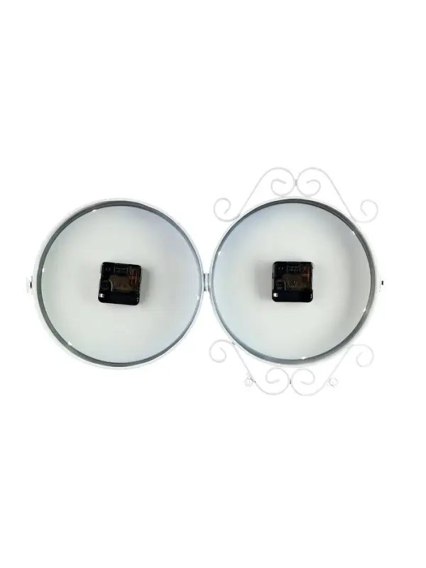 Часы настенные двусторонние, на подвесе WELCOME, d=23 см, 47&times;31 см, 2хАА, белые