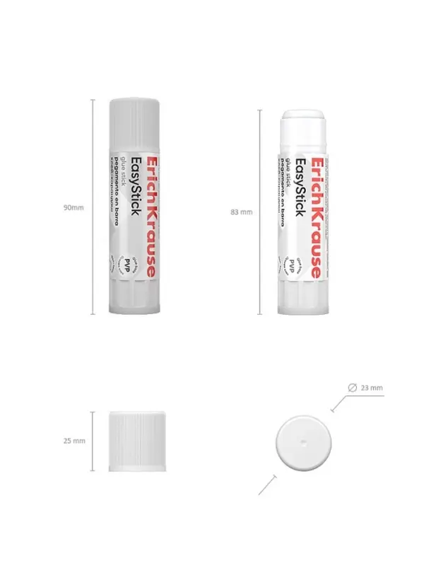 Клей-карандаш, ErichKrause EasyStick, PVP, быстрое склеивание, 13 г