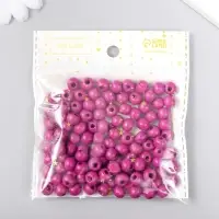 Бусины для творчества дерево "Бронзовый фиолет" d-0,8 см, набор 20 гр