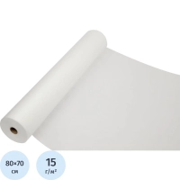 Простыня в рулоне 70х80, белый (200шт/рул), пл.15, спанбонд