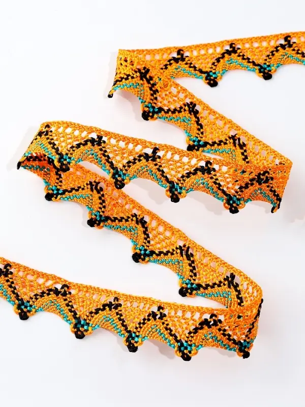 Тесьма «Уголки», ширина 2 см., намотка 25 м., цвет оранжевый Тесьма «Уголки», ширина 2 см., намотка 25 м., цвет оранжевый