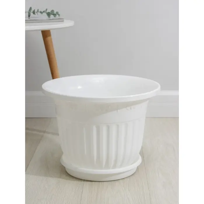 Горшок для цветов с поддоном &laquo;Лозанна&raquo;, 17 л, d=41 см, пластиковый, белый