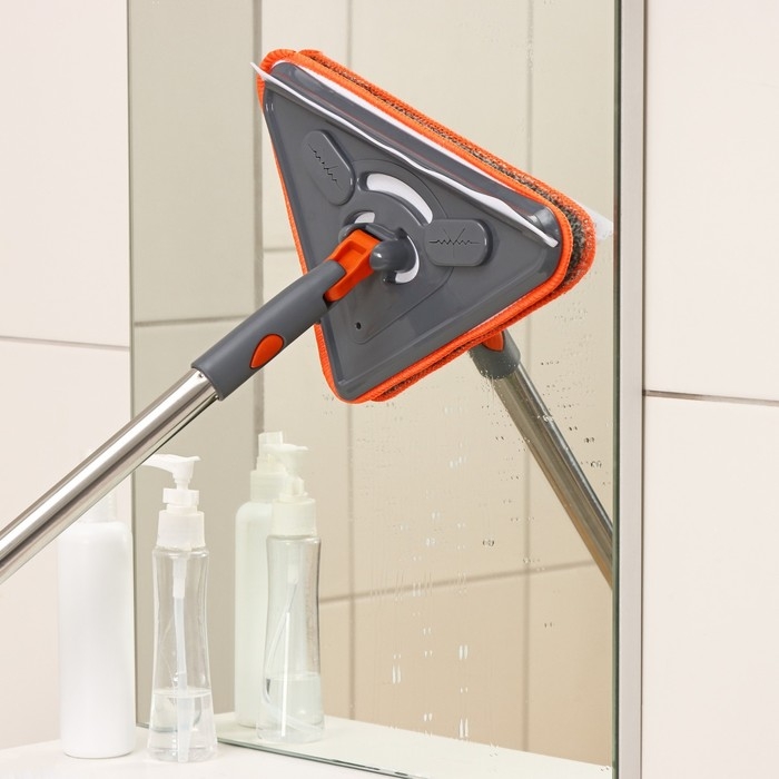 Щётка для окон Raccoon, фигурная, телескопическая стальная ручка 80(125) см, водосгон силикон 26 см, насадка из микрофибры 26×17,5 см Щётка для окон Raccoon, фигурная, телескопическая стальная ручка 80(125) см, водосгон силикон 26 см, насадка из микрофибры 26×17,5 см