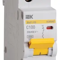 KARAT Автоматический выключатель ВА47-100 1P C 100А 10кА IEK