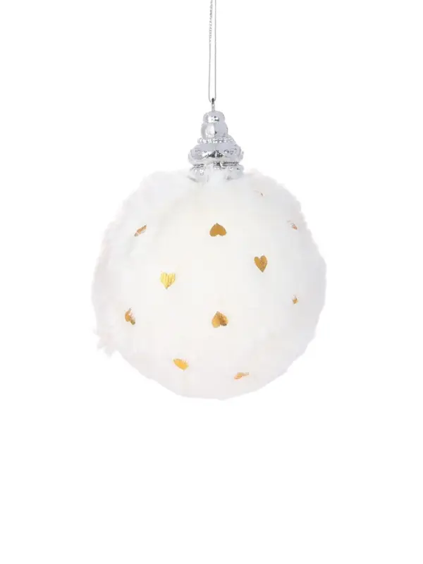 Ёлочные игрушки &laquo;Нежность&raquo;, шары новогодние, d=8 см, набор 3 шт., сердца, белый