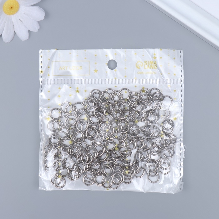 Основа для творчества металл "Разжимное кольцо" набор 200 шт d=0,7 см 1х1 см