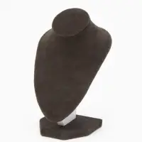 Бюст для украшений QF, 10&times;7.5&times;15 см, h=15 см, флок, серый графит