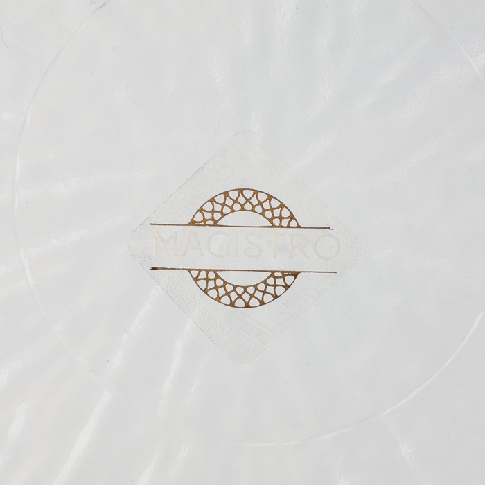 Тарелка десертная Magistro Water lily, d=15 см, стекло, с золотой каймой, прозрачная