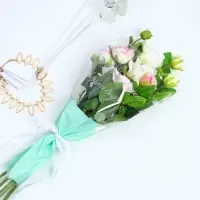 Пакет для цветов «Every day is a new beginning», мятный, 30 х 10 х 45 см Пакет для цветов «Every day is a new beginning», мятный, 30 х 10 х 45 см