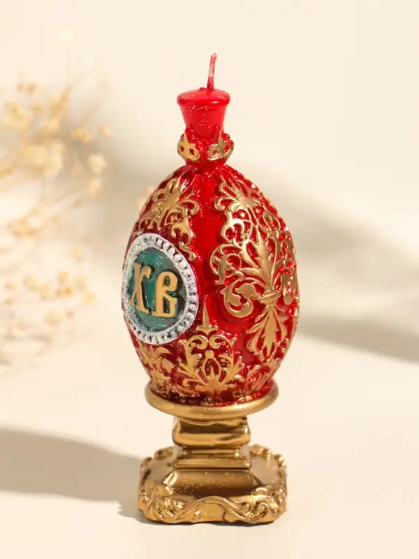Свеча декоративная "Пасхальное яйцо с орнаментом №1" 5х12 см, 95 гр