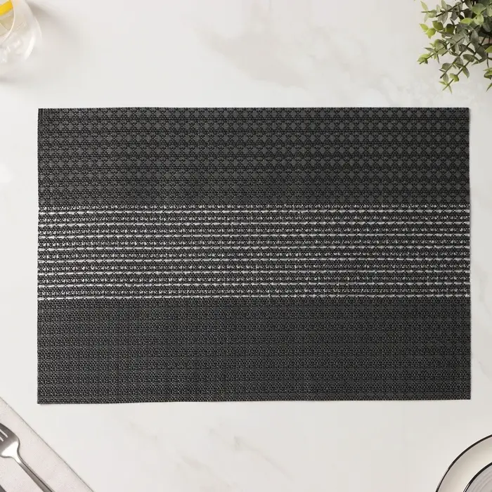 Салфетки сервировочные на стол Доляна &laquo;Сияние&raquo;, 4 шт., 45&times;30 см, чёрные