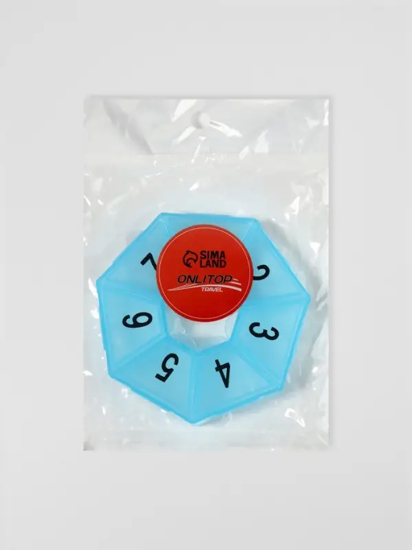 Таблетница «Цифры», 7.5×7.5×1.7 см, 7 секций, МИКС Таблетница «Цифры», 7.5×7.5×1.7 см, 7 секций, МИКС