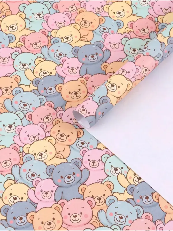 Бумага упаковочная крафтовая «Весёлые медведи», 50 × 70 см Бумага упаковочная крафтовая «Весёлые медведи», 50 × 70 см