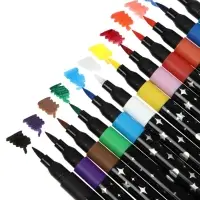 Фломастеры 12 цветов с блестками, в пластиковой коробке