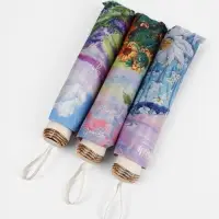 Зонт механический &laquo;Природа&raquo;, эпонж, 4 сложения, 8 спиц, R=47/55 см, d=94 см, МИКС