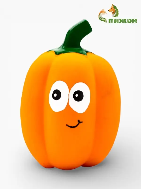 Пищащая игрушка для собак &laquo;Тыква&raquo;, 13 см, латекс, оранжевая