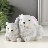 Подставка для мелочей &laquo;Кролики&raquo; 8&times;13&times;10 см, серый, гипс