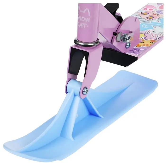 Самокат-снегокат 2 в 1 Snow Cat, колёса 120 мм, голубой, сиреневый