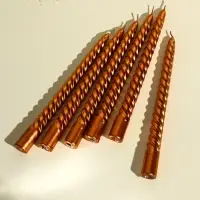 Набор свечей витых, 1.9&times;20 см, 6 шт., кофейно-золотой металлик