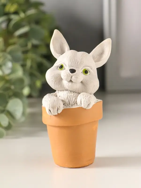 Фигурка гипс &laquo;Кролик в горшке&raquo;, 9&times;5 см, цветной