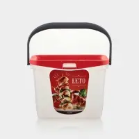 Контейнер для шашлыка c ручкой BEROSSI Leto, 6 л, пластик, прозрачный, крышка красная